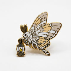 Moth And Lamp Pin (Gold & White Variant)