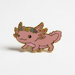 Floral Axolotl Pin
