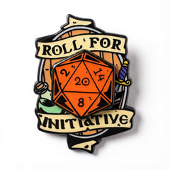 Roll For Initiative D20 Dice Pin (Deluxe)