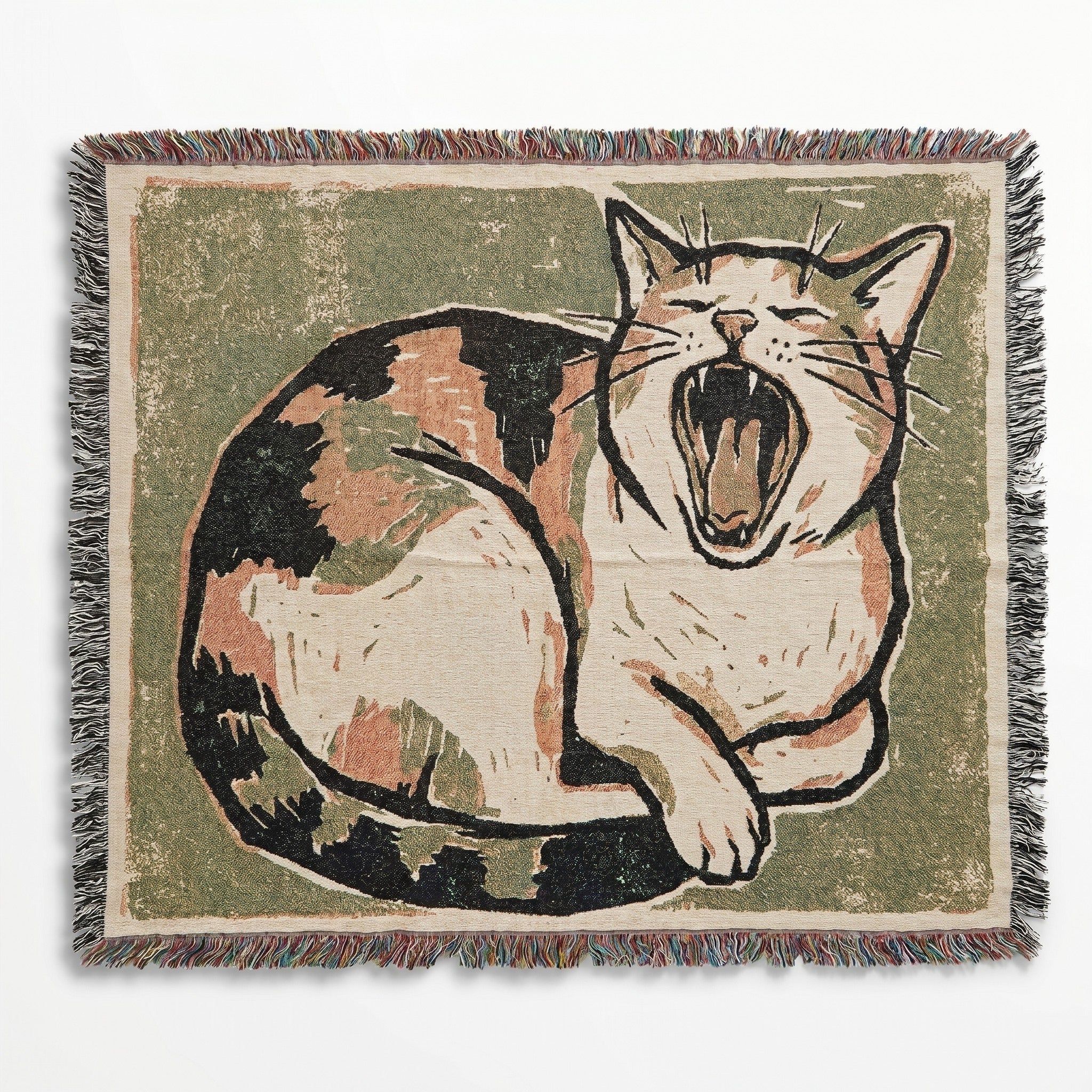 Yawning Kitty Blanket