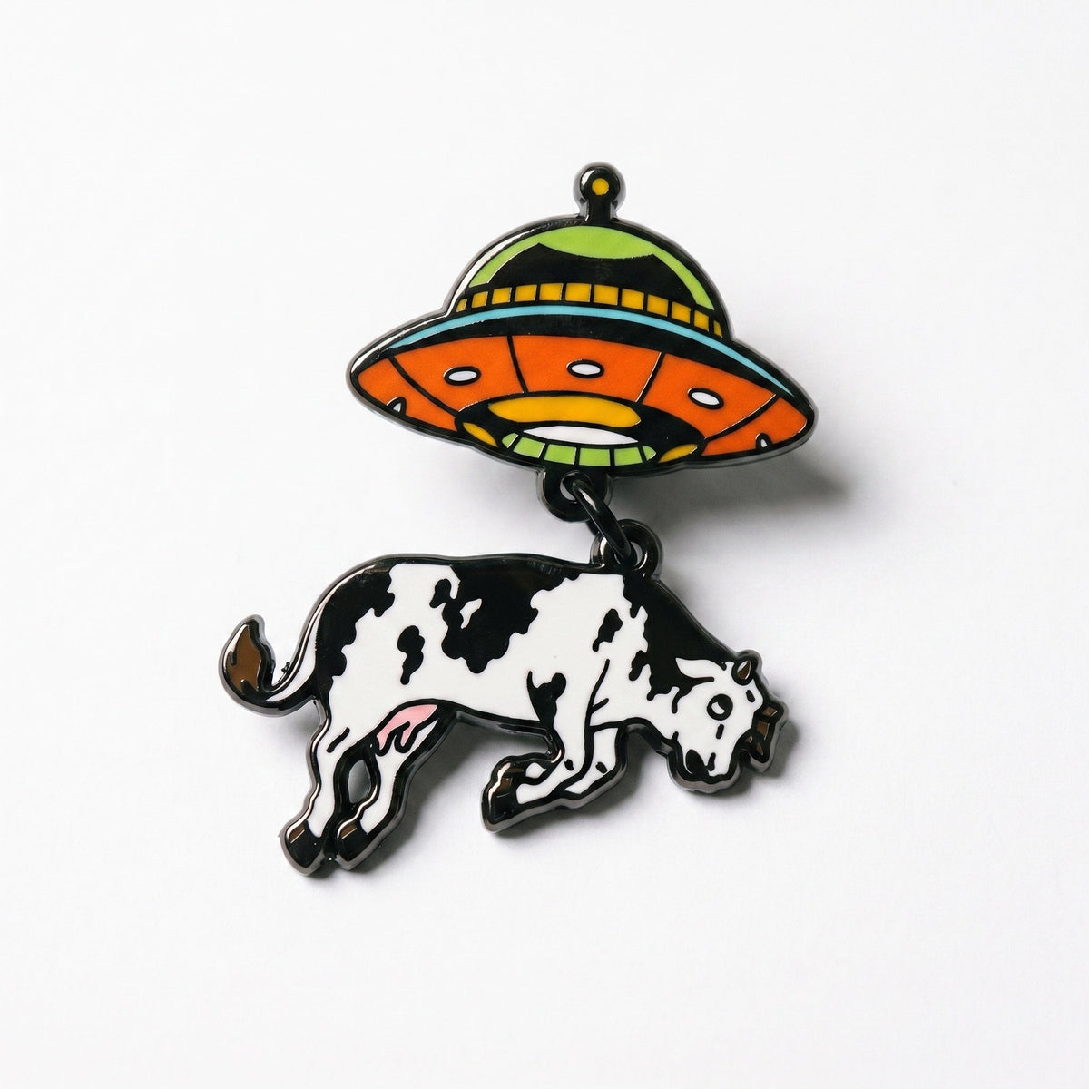 Cow Abduction UFO Pin