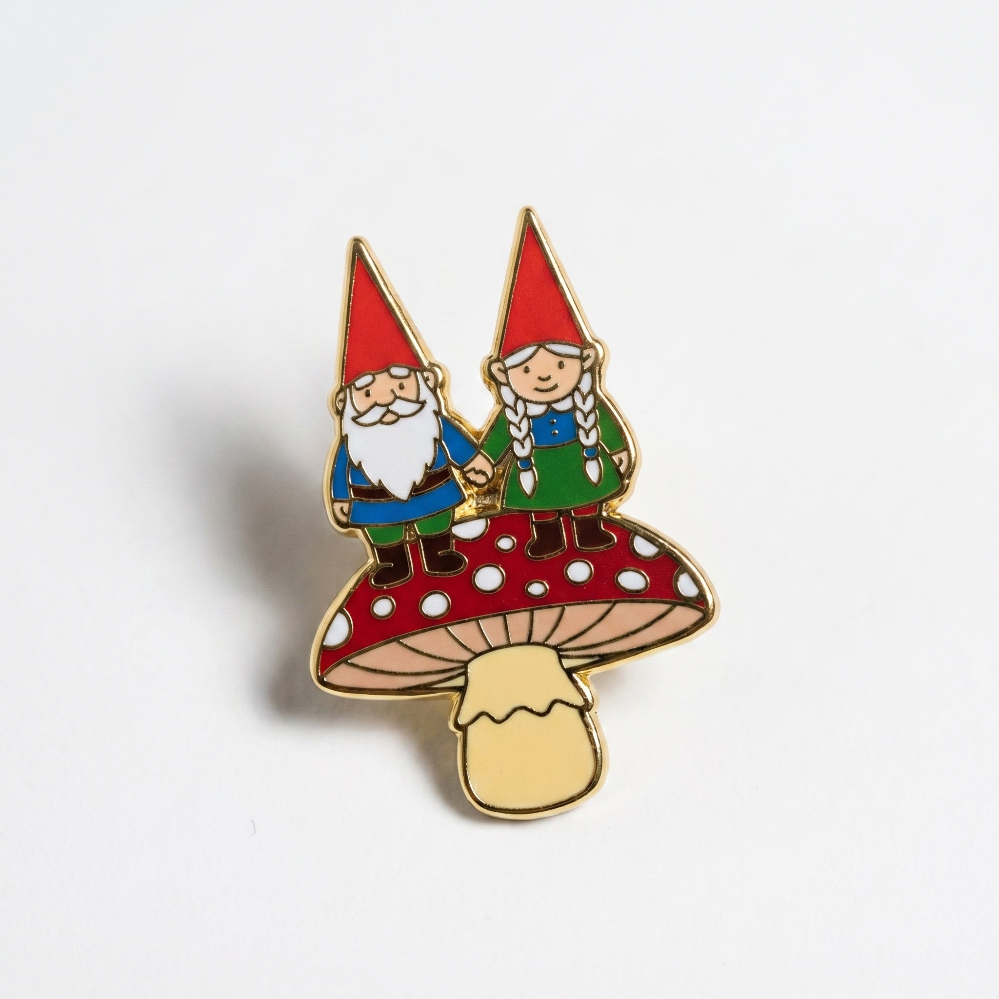 Happy Married Gnome Couple Pin