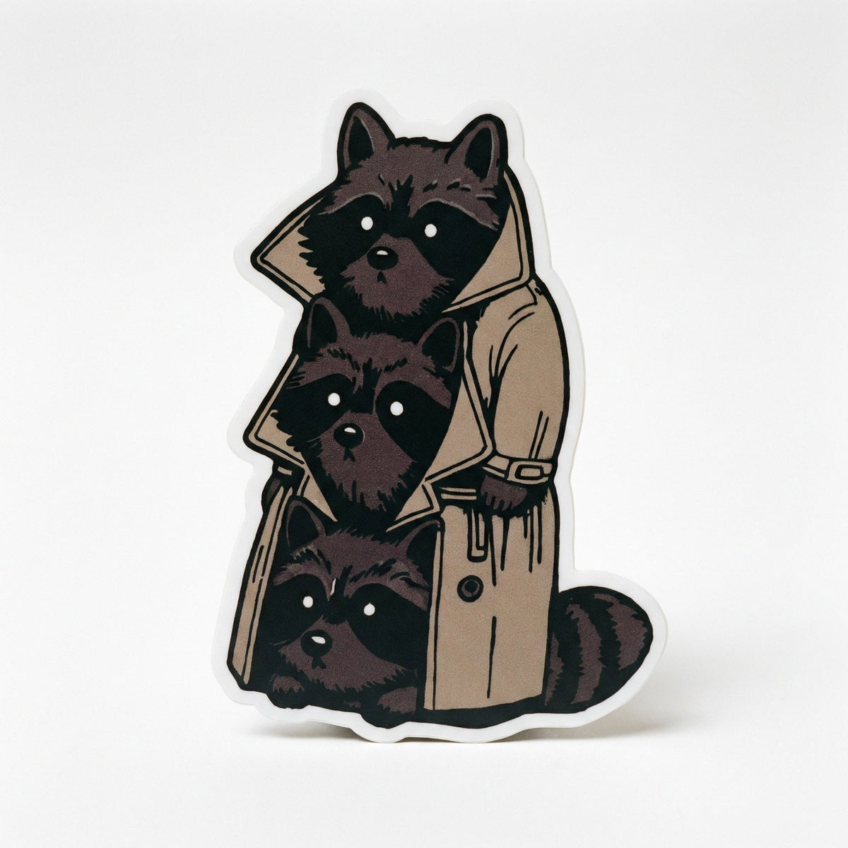 Trenchcoat Raccoons Sticker