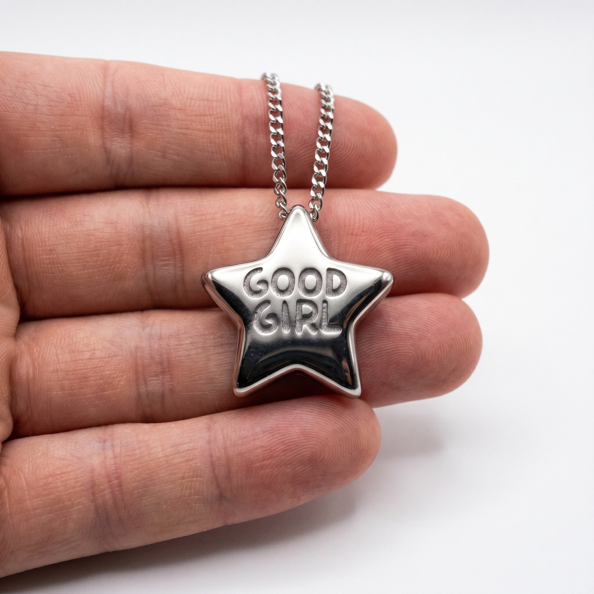 Good Girl Stainless Steel Pendant + Chain