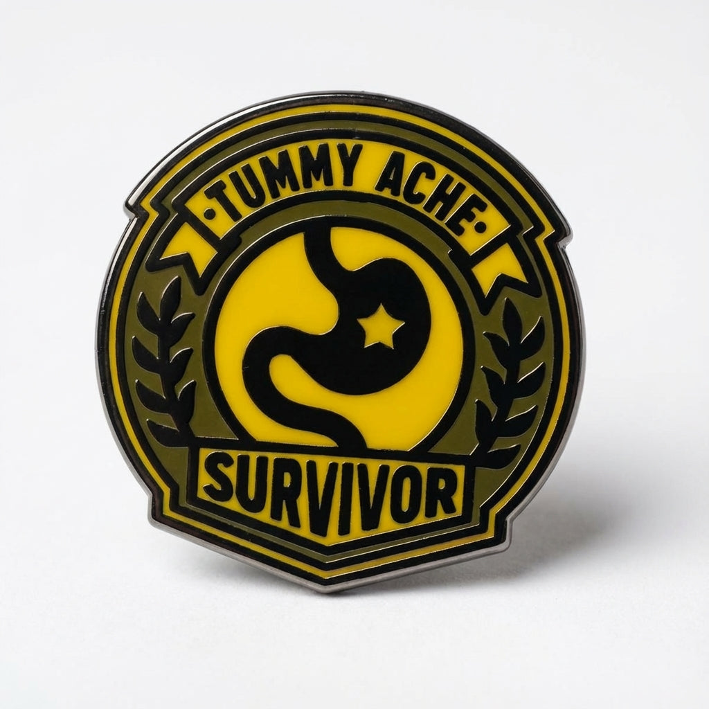 Tummy Ache Survivor Pin
